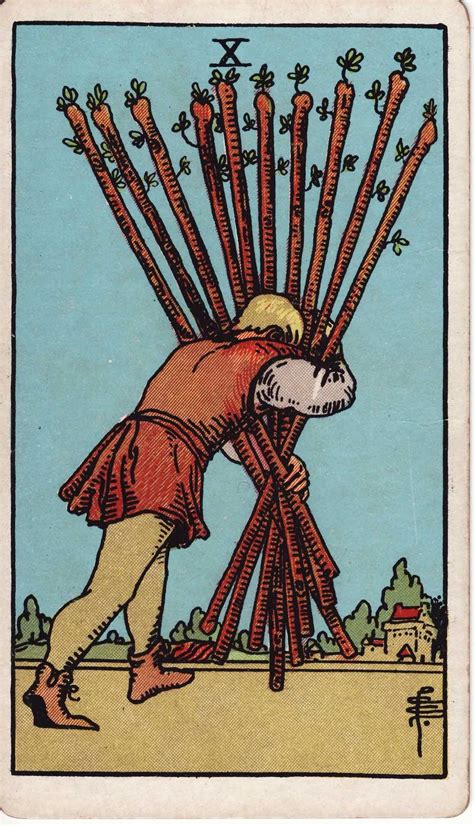 10 de Bastos Significado de las cartas del Tarot